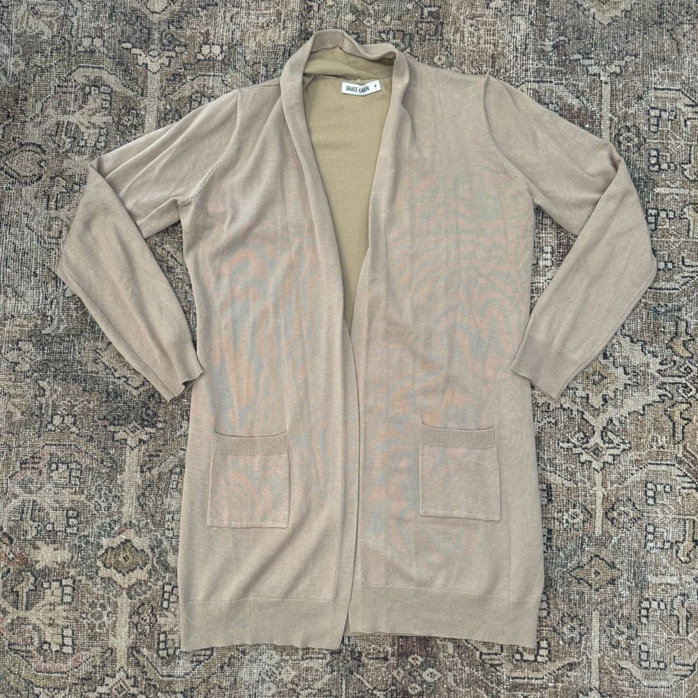 Grace Karin Khaki Cardigan • size medium